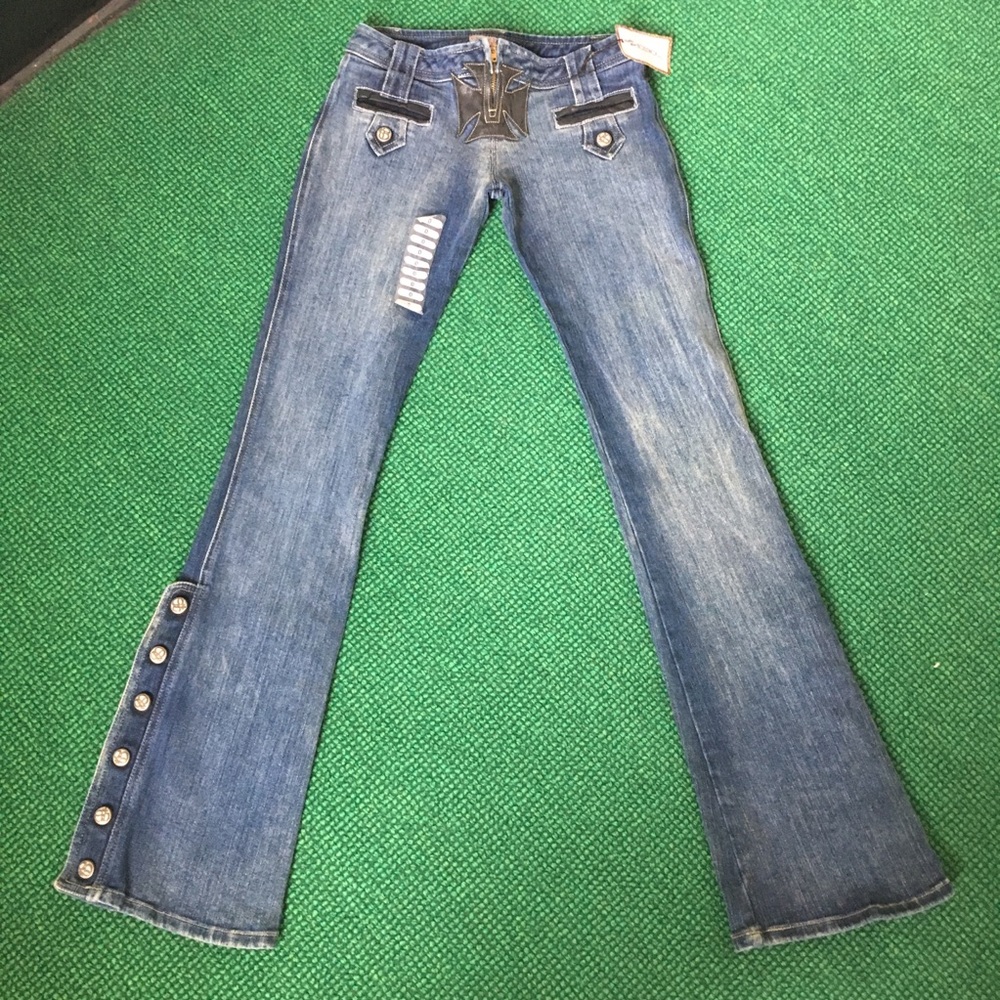 Vintage Low Rise Electric Barbarella Flare Jeans